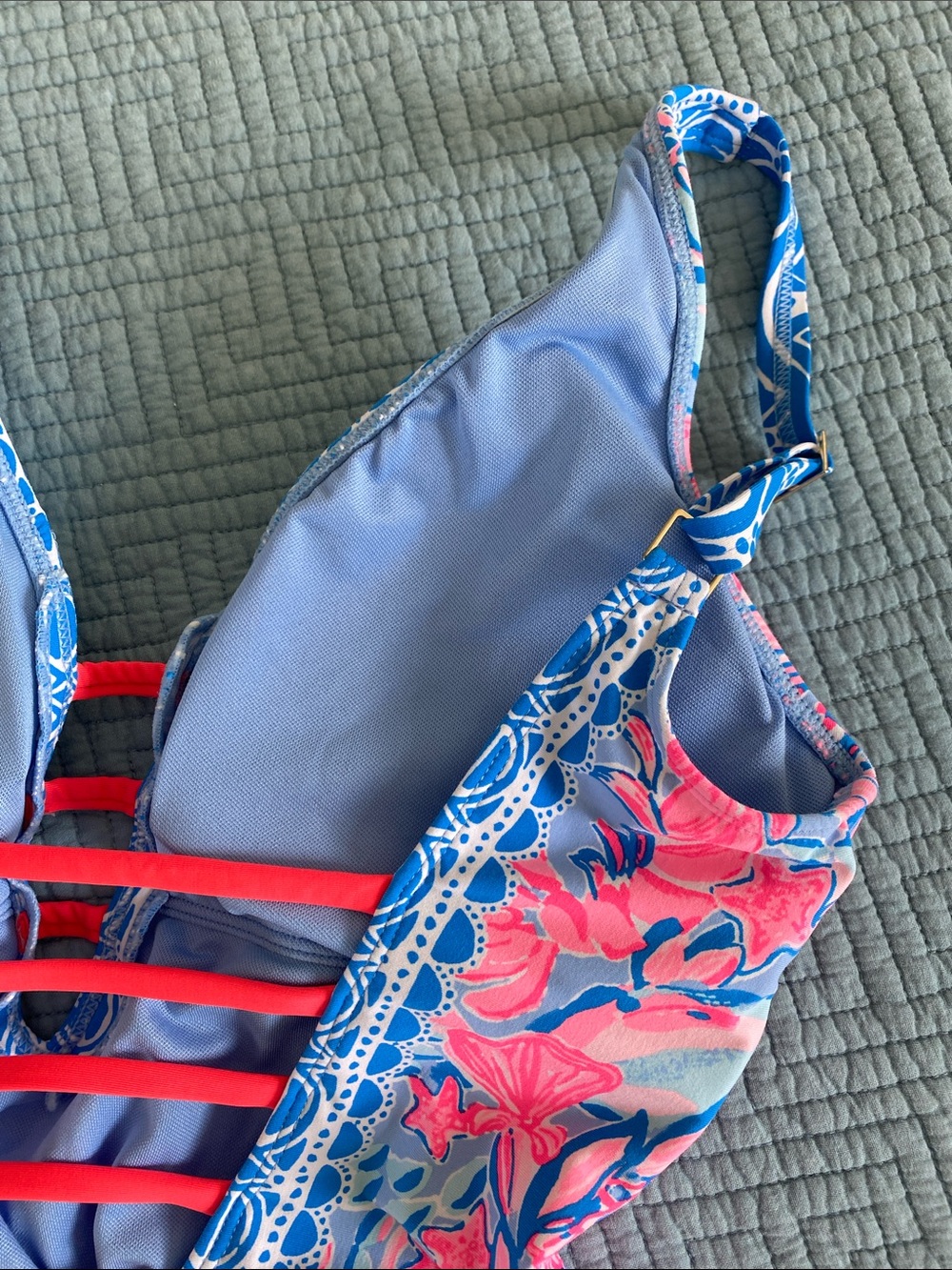 Lilly Pulitzer One-Piece Swimsuit with Pink Floral Accents - Picture 6 of 7